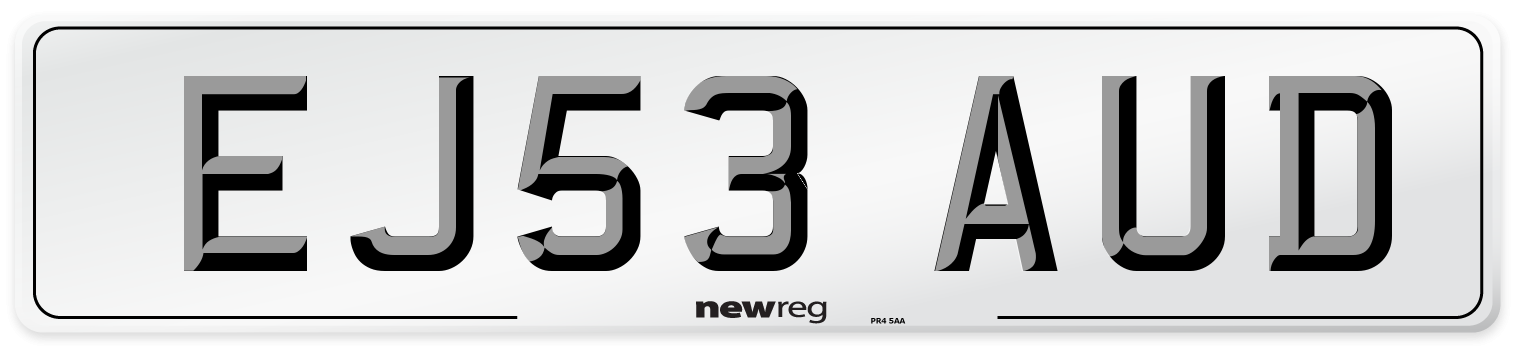 EJ53 AUD Number Plate from New Reg